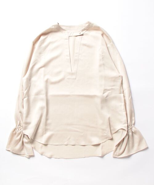STYLEBLOCK（スタイルブロック）の「マットサテンキャンディースリーブブラウス（シャツ/ブラウス・レディース・ライトブルー/ミント/ブラック/ホワイト系その他/ライトベージュ・M）」の2枚目の写真