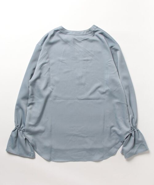 STYLEBLOCK（スタイルブロック）の「マットサテンキャンディースリーブブラウス（シャツ/ブラウス・レディース・ライトブルー/ミント/ブラック/ホワイト系その他/ライトベージュ・M）」の6枚目の写真