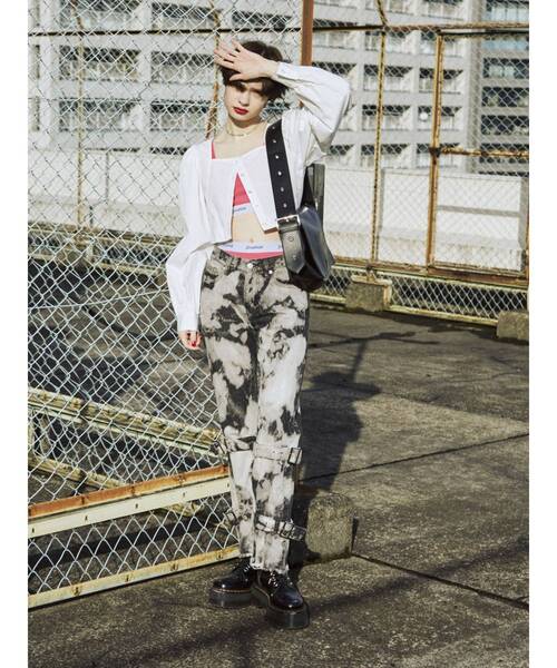 jouetie（ジュエティ）の「ロゴジャカードバイカーパンツ（その他パンツ・レディース・ブラック/ベージュ/ピンク/ブルー・MEDIUM）」の9枚目の写真