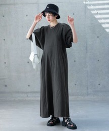 バルーンスリーブカットワンピース
