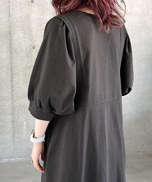 PAGEBOY（ページボーイ）の「バルーンスリーブカットワンピース（ワンピース・レディース・チャコールグレー/ブラック/オートミール・FREE）」の8枚目の写真