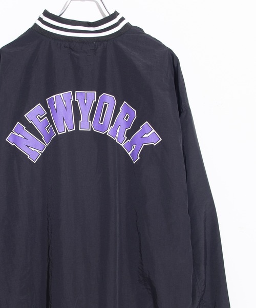 THE HITSS（ヒッツ）の「【THE HITSS】ワッシャーナイロン カレッジロゴ バックプリント スタジアムジャケット/スタジャン ブルゾン（ブルゾン・メンズ・グリーン/グレー/ブラック・M/L/XL）」の8枚目の写真