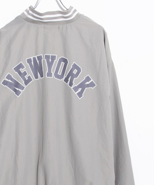 THE HITSS（ヒッツ）の「【THE HITSS】ワッシャーナイロン カレッジロゴ バックプリント スタジアムジャケット/スタジャン ブルゾン（ブルゾン・メンズ・グリーン/グレー/ブラック・M/L/XL）」の9枚目の写真