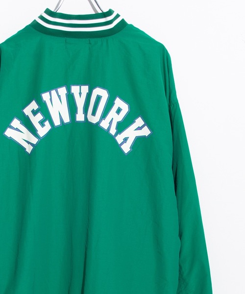 THE HITSS（ヒッツ）の「【THE HITSS】ワッシャーナイロン カレッジロゴ バックプリント スタジアムジャケット/スタジャン ブルゾン（ブルゾン・メンズ・グリーン/グレー/ブラック・M/L/XL）」の10枚目の写真