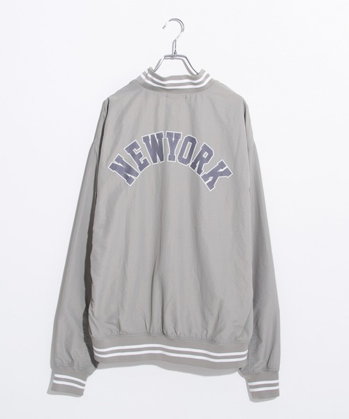 THE HITSS（ヒッツ）の「【THE HITSS】ワッシャーナイロン カレッジロゴ バックプリント スタジアムジャケット/スタジャン ブルゾン（ブルゾン・メンズ・グリーン/グレー/ブラック・M/L/XL）」の14枚目の写真