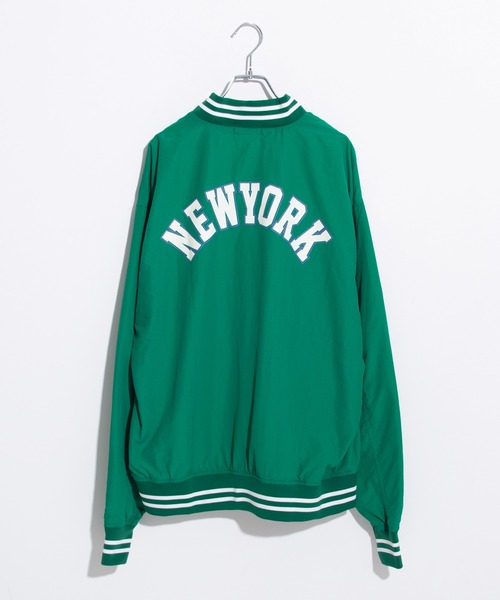 THE HITSS（ヒッツ）の「【THE HITSS】ワッシャーナイロン カレッジロゴ バックプリント スタジアムジャケット/スタジャン ブルゾン（ブルゾン・メンズ・グリーン/グレー/ブラック・M/L/XL）」の16枚目の写真