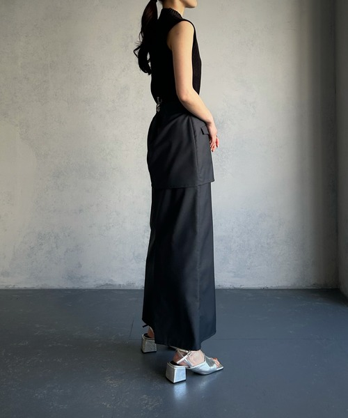 &g'aime（アンジェム）の「【&g’aime】ノースリーブ二重臼ニット（ニット/セーター・レディース・グレイッシュベージュ/ブラック/ライトグリーン・FREE）」の9枚目の写真