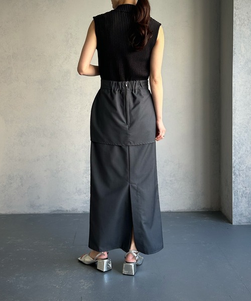 &g'aime（アンジェム）の「【&g’aime】ノースリーブ二重臼ニット（ニット/セーター・レディース・グレイッシュベージュ/ブラック/ライトグリーン・FREE）」の10枚目の写真