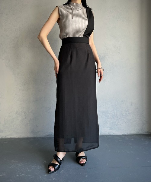 &g'aime（アンジェム）の「【&g’aime】ノースリーブ二重臼ニット（ニット/セーター・レディース・グレイッシュベージュ/ブラック/ライトグリーン・FREE）」の14枚目の写真