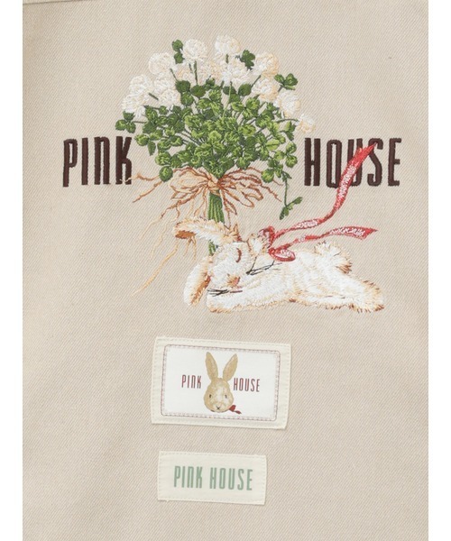 PINK HOUSE(ピンクハウス)の「White Cloverリース&sleeping rabbit刺繍デニムジャケット(デニムジャケット・レディース・ネイビー/アイボリー/ローズ・MEDIUM/LARGE)」の7枚目の写真