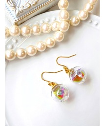 【MUURABBTI】カラフルフィルムと星のガラスドームピアス(MA)