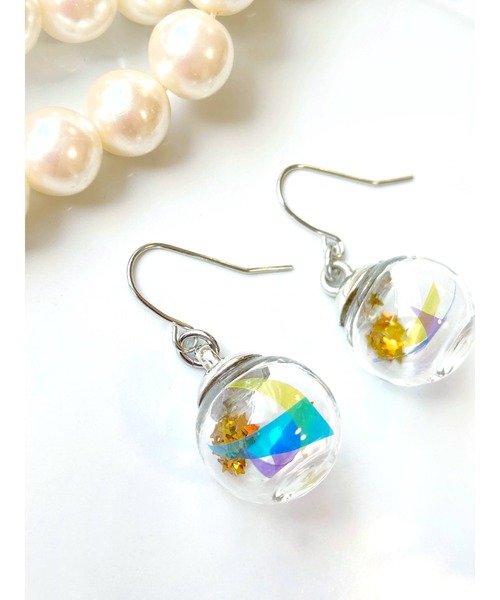 tone(トーン)の「【MUURABBTI】カラフルフィルムと星のガラスドームピアス(MA)(ピアス(両耳用)・レディース・ブルー/ピンク・FREE)」の12枚目の写真