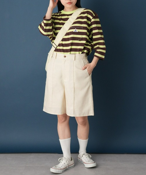 GEVACO（ゲバコ）の「【GEVACO／ゲバコ】マルチボーダー7分袖ポケットTEE（Tシャツ/カットソー・レディース・ブラウン/グレー/ブルー・ONE SIZE）」の18枚目の写真
