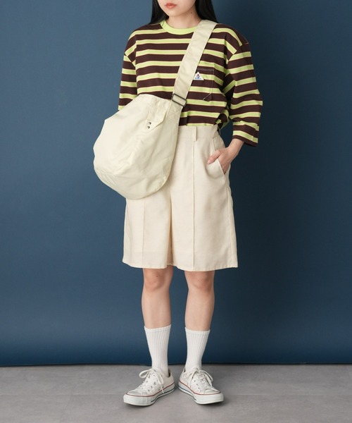 GEVACO（ゲバコ）の「【GEVACO／ゲバコ】マルチボーダー7分袖ポケットTEE（Tシャツ/カットソー・レディース・ブラウン/グレー/ブルー・ONE SIZE）」の19枚目の写真