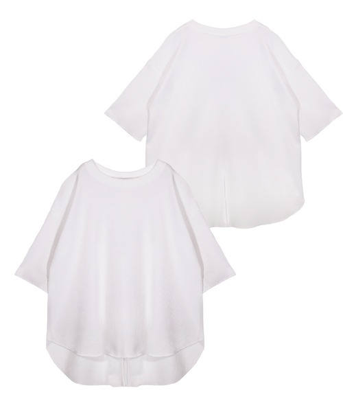 UNDERWRAPS(アンダーラップス)の「ワッフルバックスリットT(M3)(Tシャツ/カットソー・レディース・ブラック/ホワイト/グリーン/ベージュ/オートミール・MEDIUM/LARGE)」の8枚目の写真