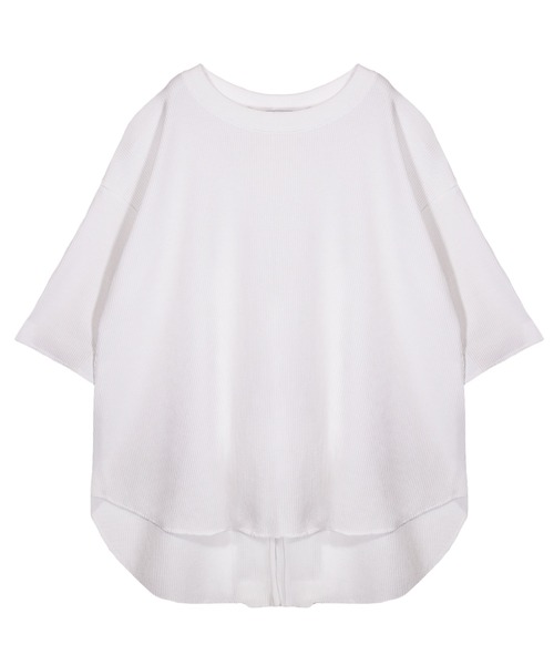 UNDERWRAPS(アンダーラップス)の「ワッフルバックスリットT(M3)(Tシャツ/カットソー・レディース・ブラック/ホワイト/グリーン/ベージュ/オートミール・MEDIUM/LARGE)」の9枚目の写真