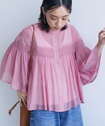 CHIC STYLE | 大きいサイズ ゴムシャーリングブラウス シックスタイル(シャツ/ブラウス)