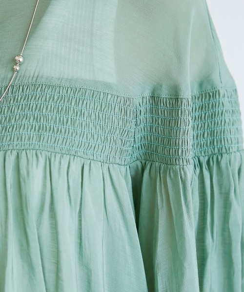 CHIC STYLE（シックスタイル）の「＜大きいサイズ＞ゴムシャーリングブラウス シックスタイル（シャツ/ブラウス・レディース・グリーン系/ピンク系・L/LL/3L/4L/5L）」の14枚目の写真