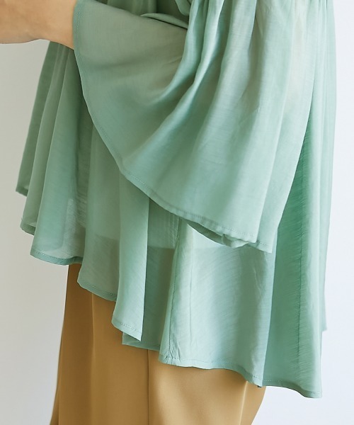 CHIC STYLE（シックスタイル）の「＜大きいサイズ＞ゴムシャーリングブラウス シックスタイル（シャツ/ブラウス・レディース・グリーン系/ピンク系・L/LL/3L/4L/5L）」の16枚目の写真