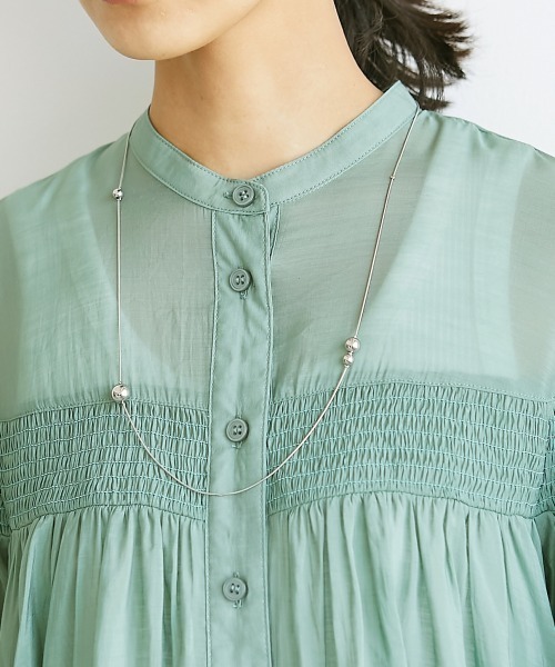 CHIC STYLE（シックスタイル）の「＜大きいサイズ＞ゴムシャーリングブラウス シックスタイル（シャツ/ブラウス・レディース・グリーン系/ピンク系・L/LL/3L/4L/5L）」の11枚目の写真