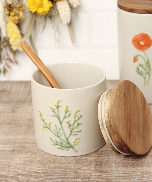 studio CLIP(スタディオクリップ)の「フラワー陶器キャニスターM(キッチンツール・レディース・その他1・FREE)」の1枚目の写真