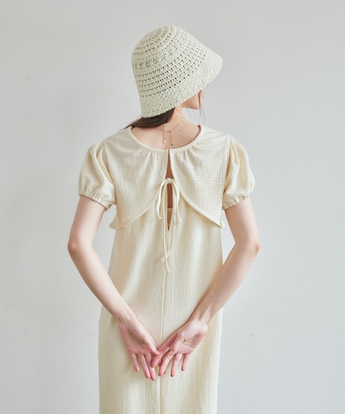 VANNIE U（ヴァニーユー）の「ボレロセットキャミワンピース（ワンピース・レディース・ライトグリーン/アイボリー/チャコールグレー・FREE）」の5枚目の写真