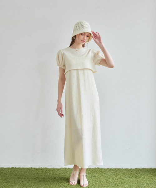 VANNIE U（ヴァニーユー）の「ボレロセットキャミワンピース（ワンピース・レディース・ライトグリーン/アイボリー/チャコールグレー・FREE）」の10枚目の写真