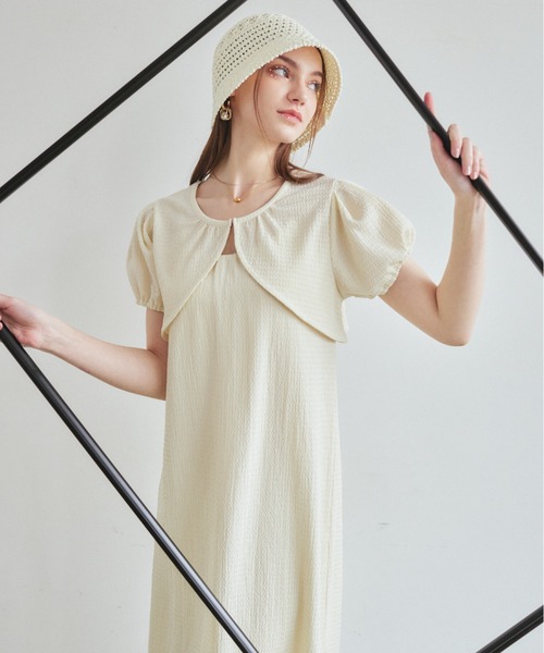 VANNIE U（ヴァニーユー）の「ボレロセットキャミワンピース（ワンピース・レディース・ライトグリーン/アイボリー/チャコールグレー・FREE）」の11枚目の写真