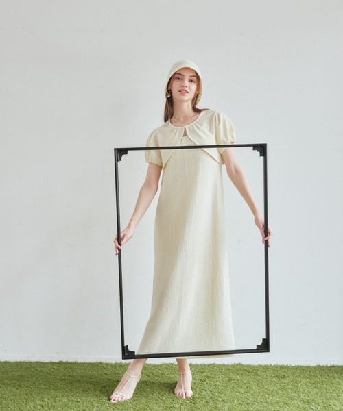 VANNIE U（ヴァニーユー）の「ボレロセットキャミワンピース（ワンピース・レディース・ライトグリーン/アイボリー/チャコールグレー・FREE）」の6枚目の写真