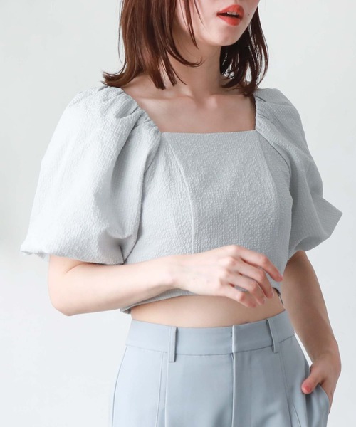 archives(アルシーヴ)の「サッカーバルーンコンパクトブラウス(シャツ/ブラウス・レディース・ブルー/ブラック/ベージュ/オフホワイト・MEDIUM)」の13枚目の写真