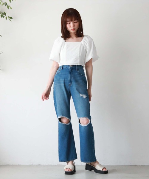 archives(アルシーヴ)の「サッカーバルーンコンパクトブラウス(シャツ/ブラウス・レディース・ブルー/ブラック/ベージュ/オフホワイト・MEDIUM)」の11枚目の写真