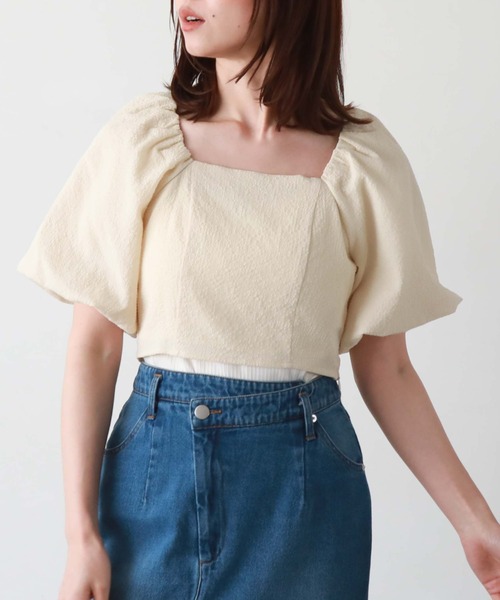 archives(アルシーヴ)の「サッカーバルーンコンパクトブラウス(シャツ/ブラウス・レディース・ブルー/ブラック/ベージュ/オフホワイト・MEDIUM)」の12枚目の写真