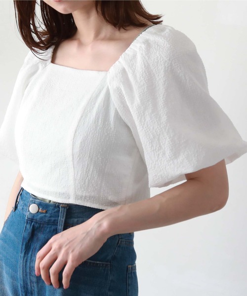 archives(アルシーヴ)の「サッカーバルーンコンパクトブラウス(シャツ/ブラウス・レディース・ブルー/ブラック/ベージュ/オフホワイト・MEDIUM)」の20枚目の写真