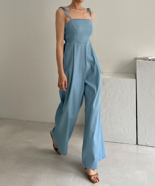 N.s（エヌドットエス）の「ショートジャケット＋キャミサロペット セットアップ（セットアップ・レディース・ブラック/ブルー/ベージュ・FREE）」の16枚目の写真