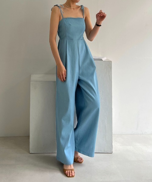 N.s（エヌドットエス）の「ショートジャケット＋キャミサロペット セットアップ（セットアップ・レディース・ブラック/ブルー/ベージュ・FREE）」の14枚目の写真