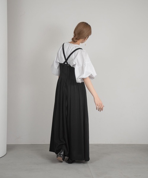 Amiur(エミレ)の「A line skirt ops / Aラインスカートワンピース(ワンピース・レディース・ホワイト/ブラック・FREE)」の9枚目の写真