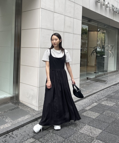Amiur(エミレ)の「A line skirt ops / Aラインスカートワンピース(ワンピース・レディース・ホワイト/ブラック・FREE)」の15枚目の写真