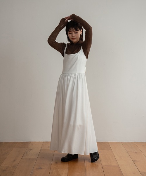 Amiur(エミレ)の「A line skirt ops / Aラインスカートワンピース(ワンピース・レディース・ホワイト/ブラック・FREE)」の17枚目の写真