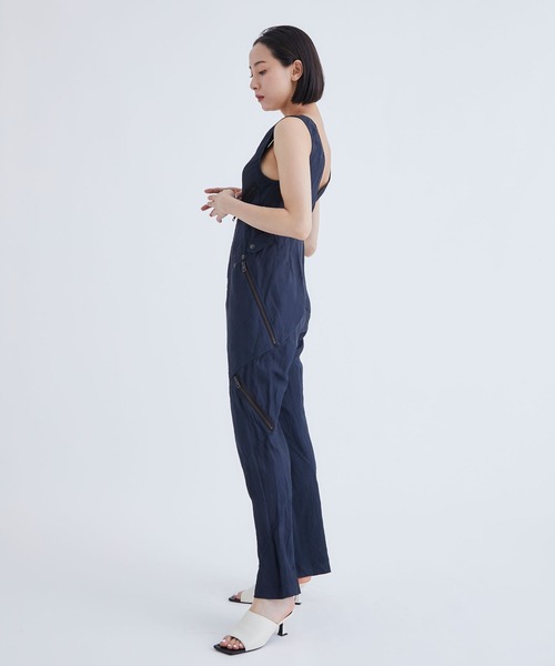 beautiful people(ビューティフルピープル)の「【beautiful people/ビューティフルピープル】acetatelinen garment dyed pilot jumpsuit/パイロットジャンプスーツ(つなぎ/オールインワン・レディース・ダークグレー/モカ・36)」の12枚目の写真