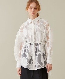 【EBONY/エボニー】Washi Flower Gather Shirt/和紙フラワーギャザーシャツ