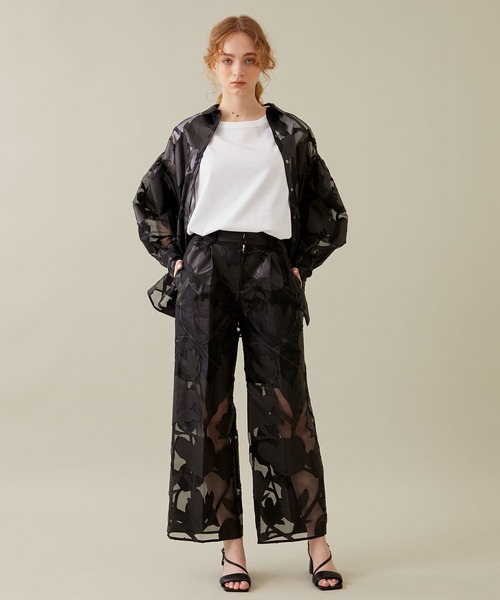 EBONY(エボニー)の「【EBONY/エボニー】Washi Flower Gather Shirt/和紙フラワーギャザーシャツ(シャツ/ブラウス・レディース・ブラック/ホワイト・2)」の13枚目の写真