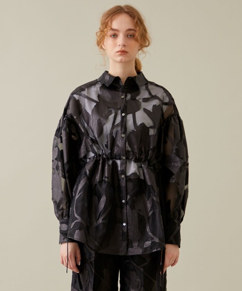 EBONY(エボニー)の「【EBONY/エボニー】Washi Flower Gather Shirt/和紙フラワーギャザーシャツ(シャツ/ブラウス・レディース・ブラック/ホワイト・2)」の21枚目の写真