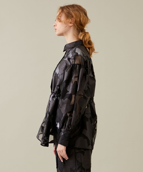 EBONY(エボニー)の「【EBONY/エボニー】Washi Flower Gather Shirt/和紙フラワーギャザーシャツ(シャツ/ブラウス・レディース・ブラック/ホワイト・2)」の16枚目の写真