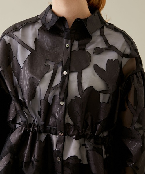 EBONY(エボニー)の「【EBONY/エボニー】Washi Flower Gather Shirt/和紙フラワーギャザーシャツ(シャツ/ブラウス・レディース・ブラック/ホワイト・2)」の19枚目の写真