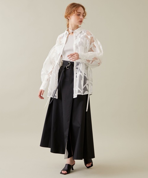EBONY(エボニー)の「【EBONY/エボニー】Washi Flower Gather Shirt/和紙フラワーギャザーシャツ(シャツ/ブラウス・レディース・ブラック/ホワイト・2)」の17枚目の写真