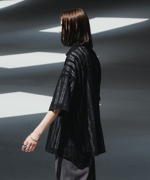 SELLE GLANT(セレグランテ)の「LACE SHEER REGULAR SHIRT/レースシアーレギュラーシャツ(シャツ/ブラウス・メンズ・ブラック/オフホワイト・MEDIUM/LARGE)」の11枚目の写真