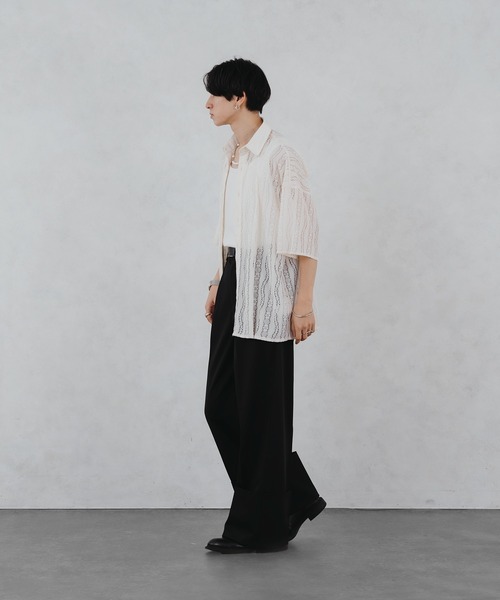SELLE GLANT(セレグランテ)の「LACE SHEER REGULAR SHIRT/レースシアーレギュラーシャツ(シャツ/ブラウス・メンズ・ブラック/オフホワイト・MEDIUM/LARGE)」の20枚目の写真