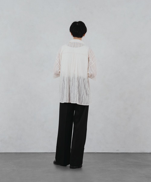 SELLE GLANT(セレグランテ)の「LACE SHEER REGULAR SHIRT/レースシアーレギュラーシャツ(シャツ/ブラウス・メンズ・ブラック/オフホワイト・MEDIUM/LARGE)」の21枚目の写真