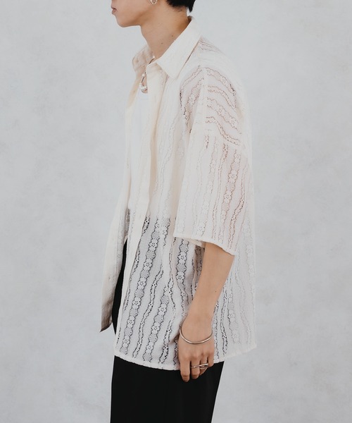 SELLE GLANT(セレグランテ)の「LACE SHEER REGULAR SHIRT/レースシアーレギュラーシャツ(シャツ/ブラウス・メンズ・ブラック/オフホワイト・MEDIUM/LARGE)」の17枚目の写真
