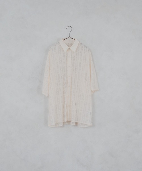 SELLE GLANT(セレグランテ)の「LACE SHEER REGULAR SHIRT/レースシアーレギュラーシャツ(シャツ/ブラウス・メンズ・ブラック/オフホワイト・MEDIUM/LARGE)」の22枚目の写真